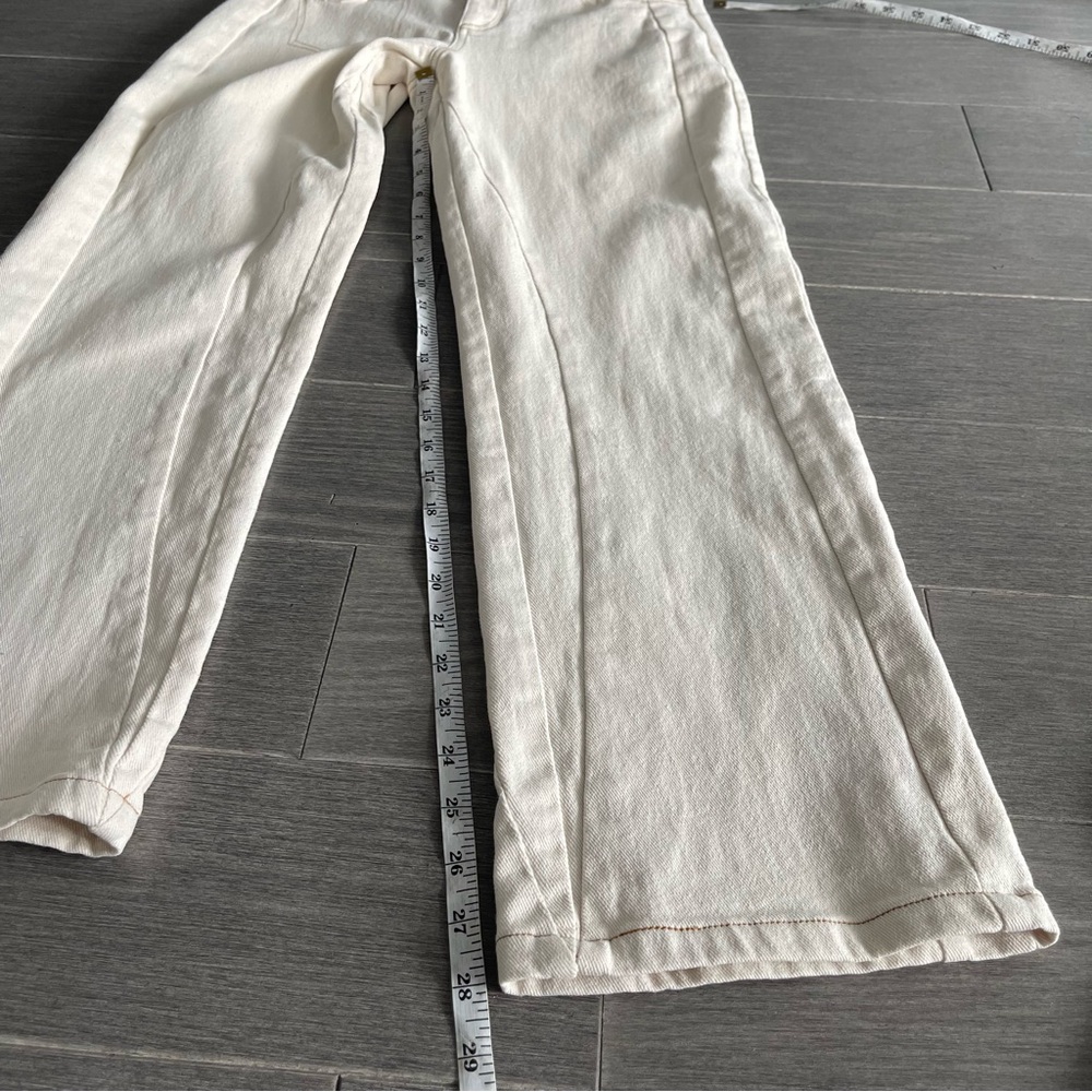 I.AM.GIA. Straight Leg Jeans Size S Off White Cream Ecru Faux Back Pockets - Picture 16 of 16
